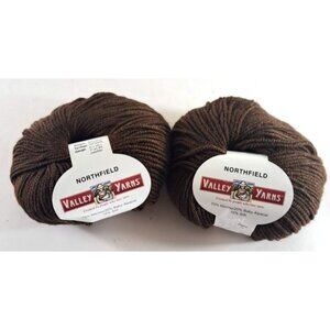 Northfield Valley Yarn Cocoa Brown 2 Skeins Merino Baby Alpaca Silk Peru 248 yds